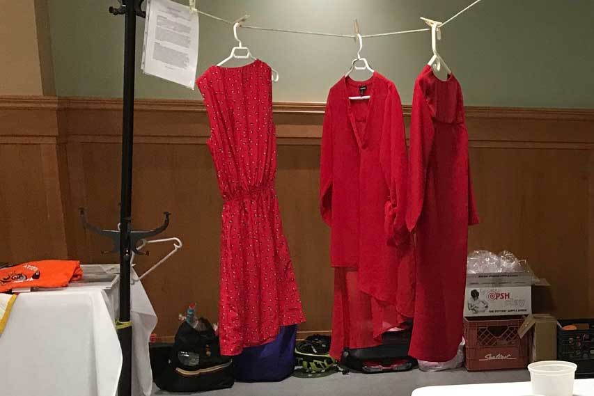 Three red dresses