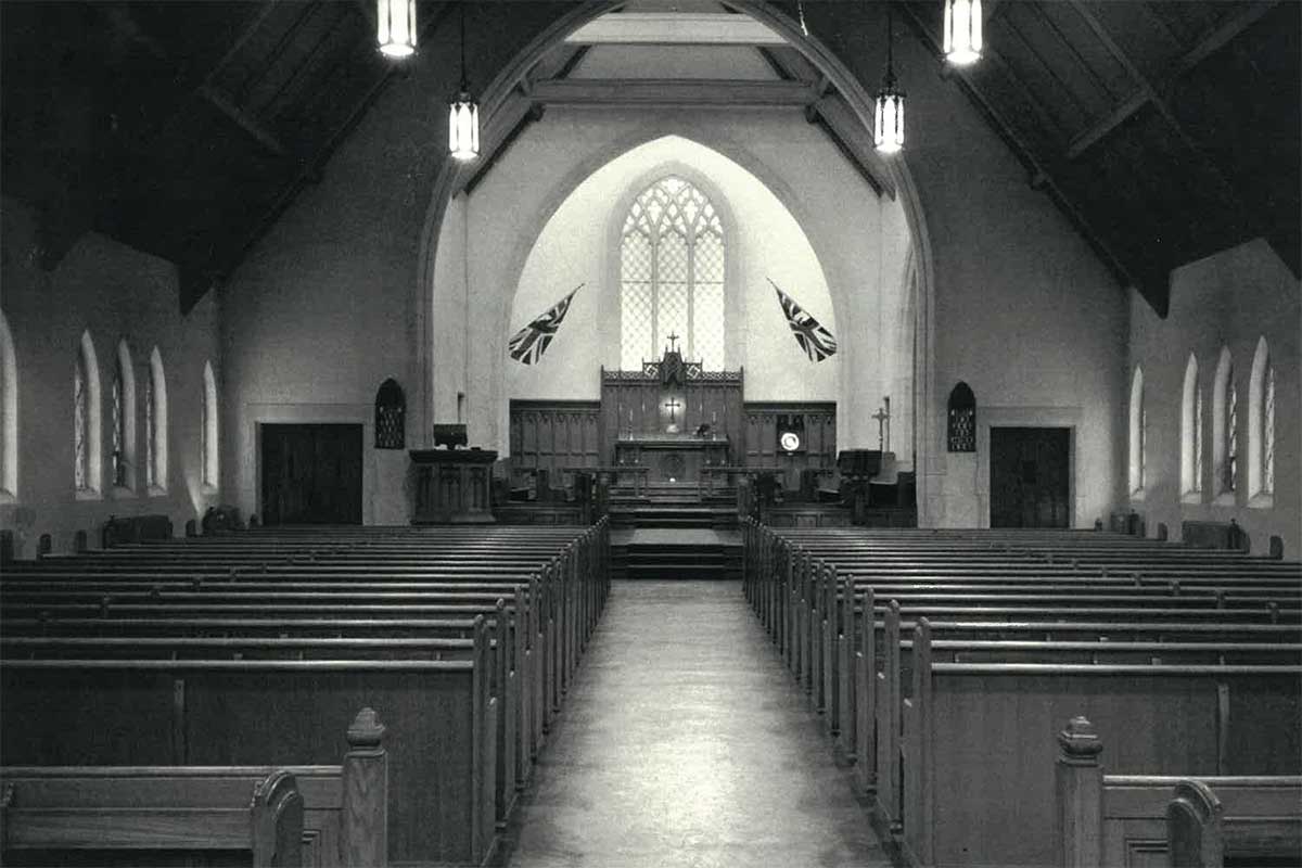 Archive photo of the interior of Trinity Anglican Church, Ottawa