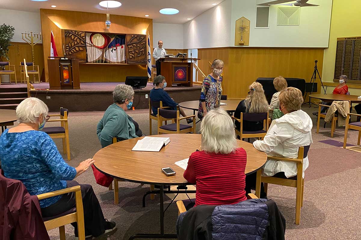 In October, parishioners from St. John’s went to visit Temple Israel on Prince of Wales Drive. Rabbi Daniel Mikelberg welcomed them and gave them a tour.