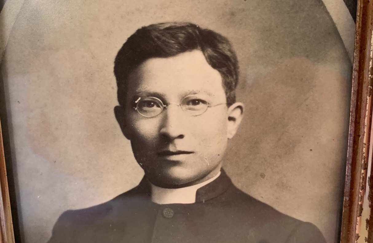 Black and white photo of the Rev. Maurice Sanderson