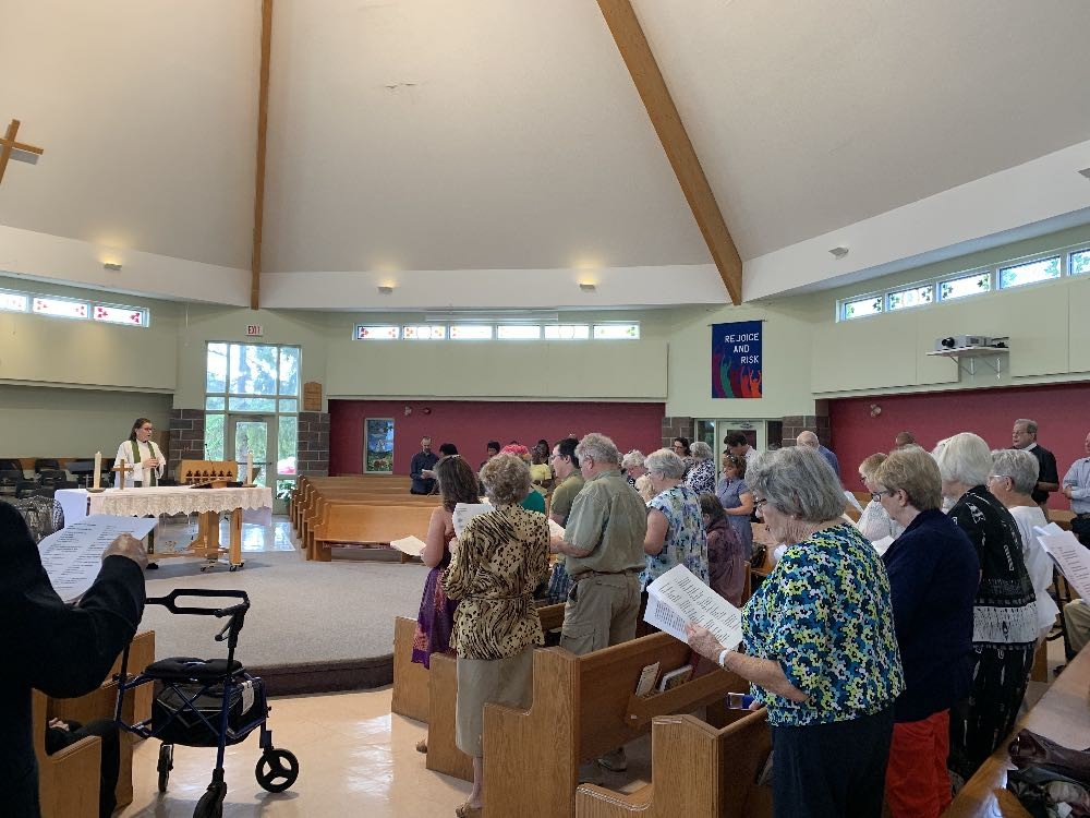 Parishioners at Good Shepherd Barrhaven sing at the final worship service.