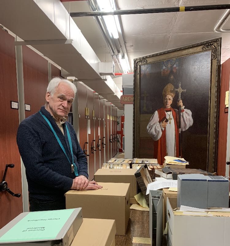 Archivist Glenn Lockwood in the Archives at Christ Church Cathedral