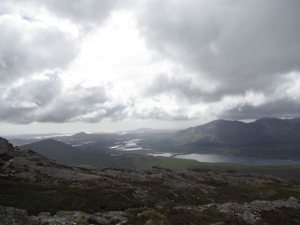 Looking west from Binn Mhairg in Connemara