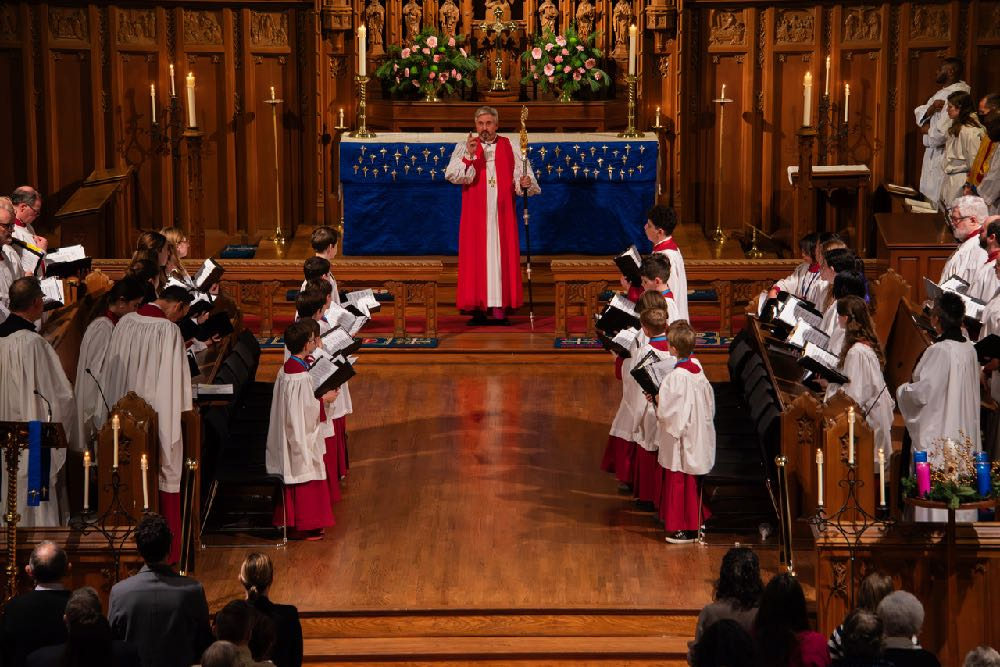 Bishop Shane gives the blessing in Christ Church Cathedral Ottawa.