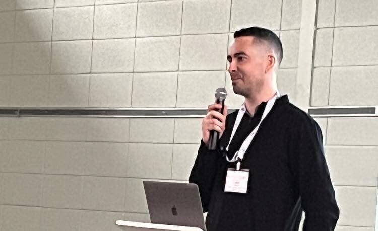 Joel Prentice, director of Property and Finance, presents information at the workshop in Arnprior, Ont.