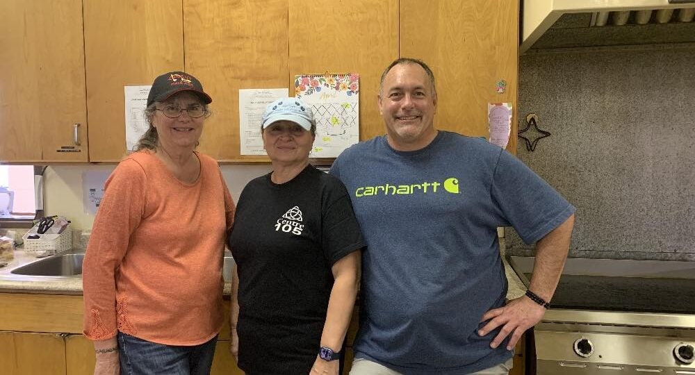Centre 105 volunteers, Shelley Seguin, Wendy Lewis and Nate Terriah