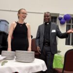 Conductor Anna Lapwood with the Rev. Canon George Kwari of St. Barnabas