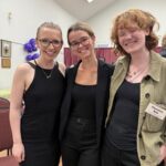 Anna Lapwood with an organ scholar and chorister.