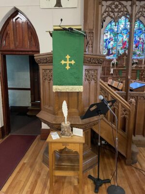 Feather in Holy Trinity Pembroke