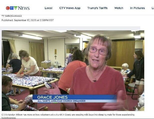 Screen shot from CTV news clip interview with Grace Jones