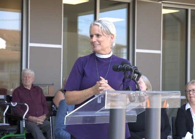 Bishop Anna Greenwood-Lee speaking at an event