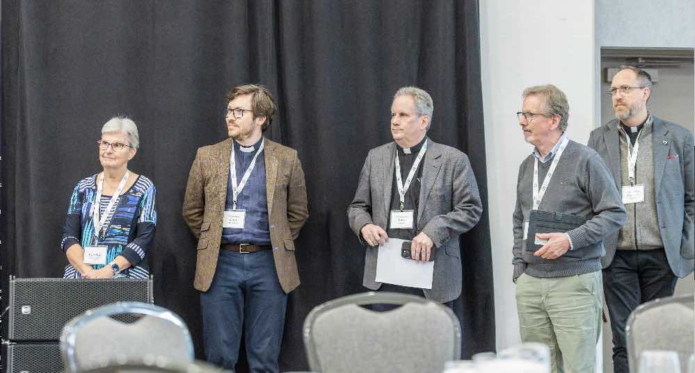 sub-committee members Carolyn Coffin-Caputo, the Rev. Colin McFarland, the Rev. John Holgate, co-chair Ron Brophy and the Rev. Dr. Thomas Brauer