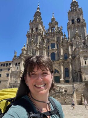 Carole Breton at the Santiago Cathedral