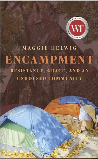 Book cover shows tents from an encampment