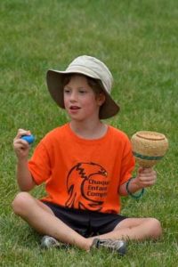 Young person with a percussion instrument