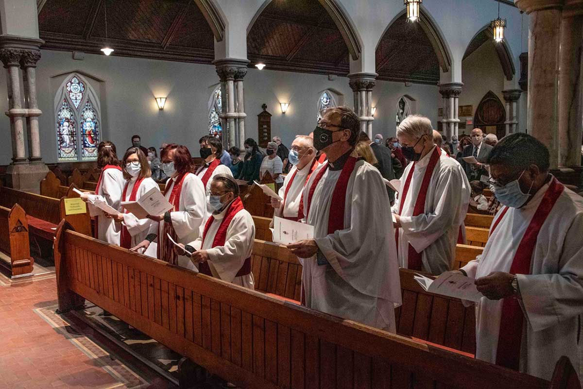 Priests at ordination service